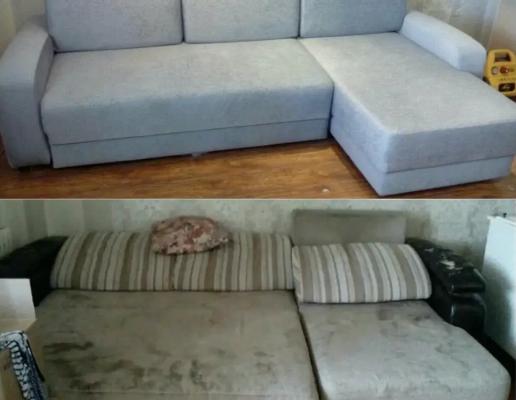 Перетяжка углового дивана, ремонт механизма фото