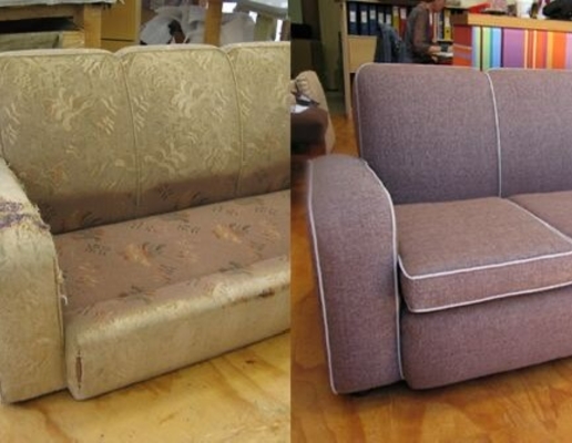 Перетяжка мягкого дивана, ремонт дивана фото